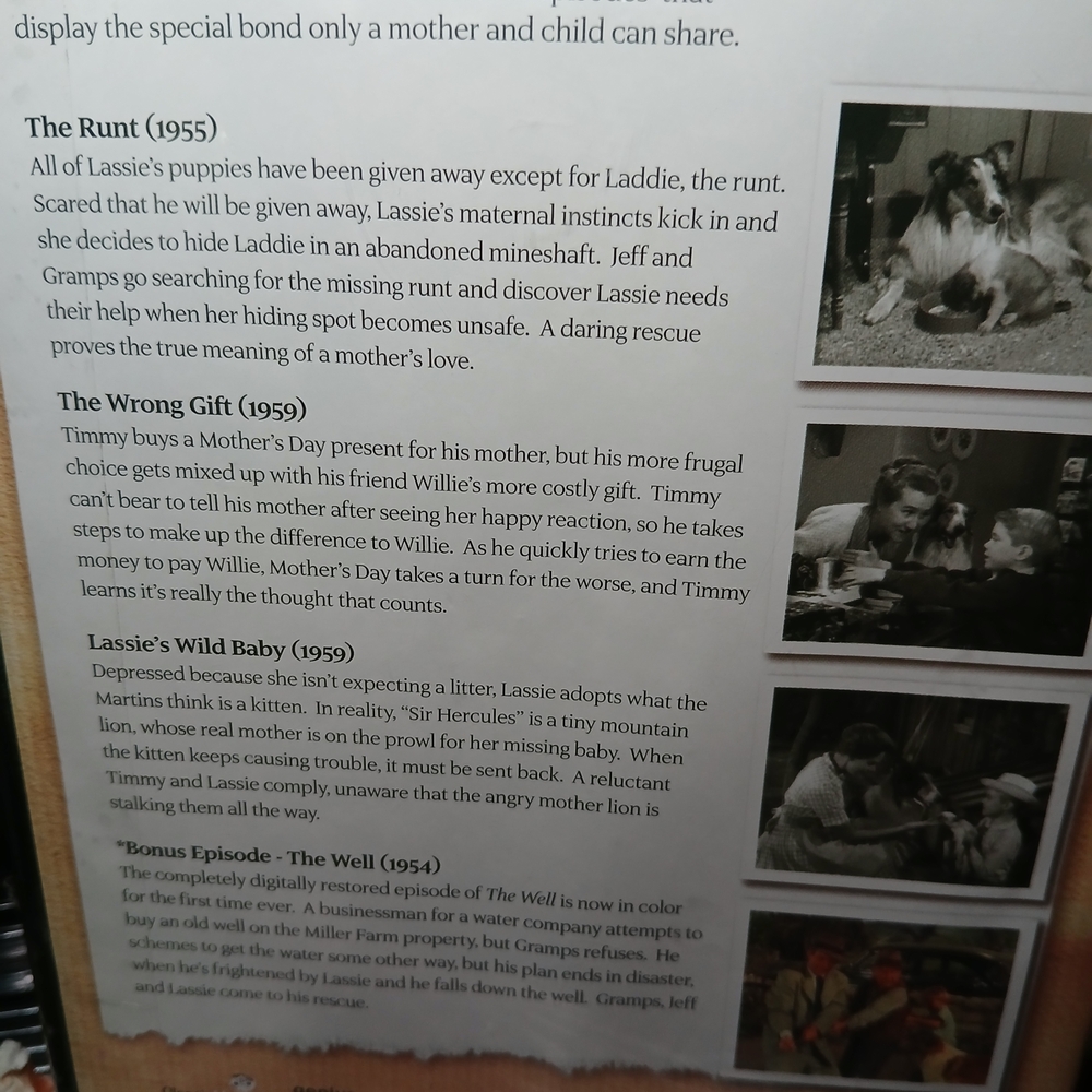 Lassie DVD A Mother's Love 3 Episodes From The TV Series Nostalgia Dog - Picture 3 of 5